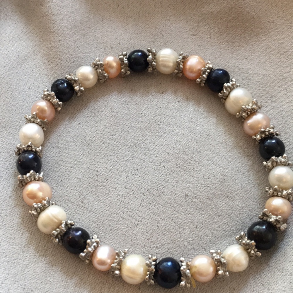 New Anthropologie real pearl snowflake bracelet